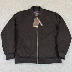 Hawke & Co. Pro Series Men's Micro Suede Bomber Jacket Black Medium Warm NWT